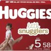 Baby Diapers Size 5, 58 Ct, Huggies Little Snugglers