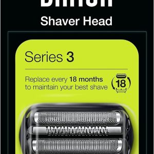 Braun Series 3 Electric Shaver Replacement Head, Easily Attach Your New Shaver Head, Compatible With All Series 3 Electric Shavers, 21B, Black