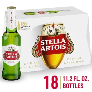 Stella Artois Lager Beer, 18 Pack Beer, 11.2 fl oz Bottles, 5% ABV